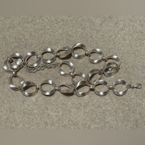 Mango Silver-Tone Linked Circle Statement Necklace - Women Jewelry